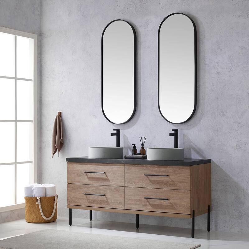 Miseno MV-705160C Trento 60" Free Standing Double Basin Vanity Set