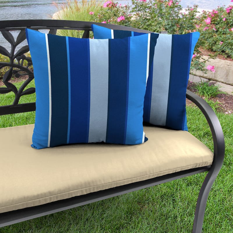 Sunbrella 16" x 16" Outdoor Throw Pillow - 16'' L x 16'' W x 4'' H - Milano Cobalt
