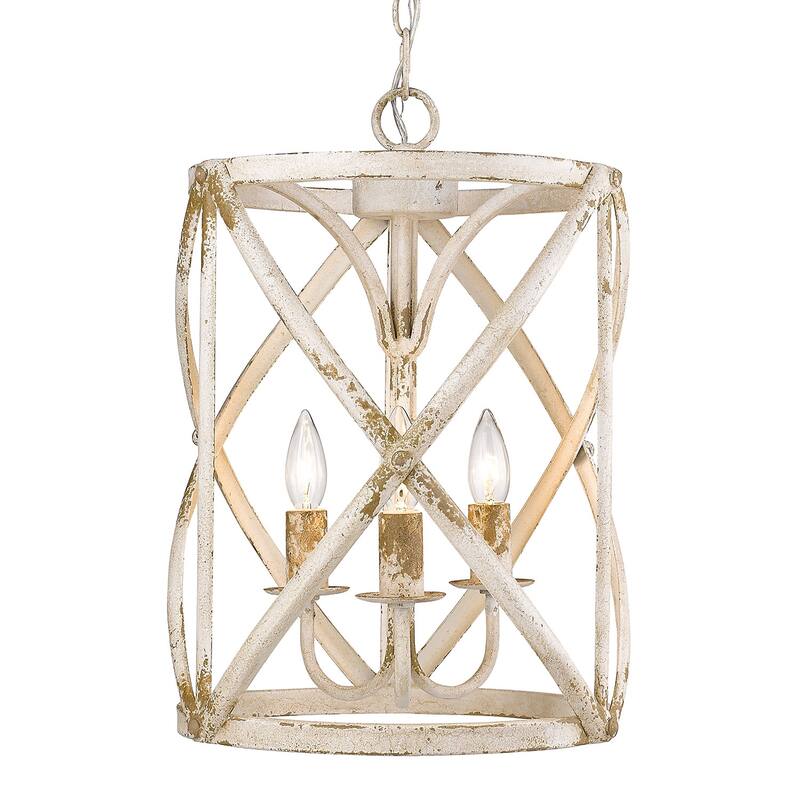 Golden Lighting Alcott 3 Light 13" Wide Taper Candle Pendant - Antique Ivory