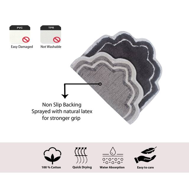 Home Weavers Allure Collection Absorbent Cotton, Machine Washable and Dry Bath Rugs