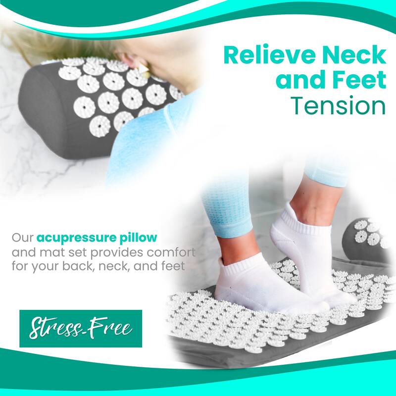Sivan Health And Fitness Deluxe Acupressure Mat & Pillow Combo Set