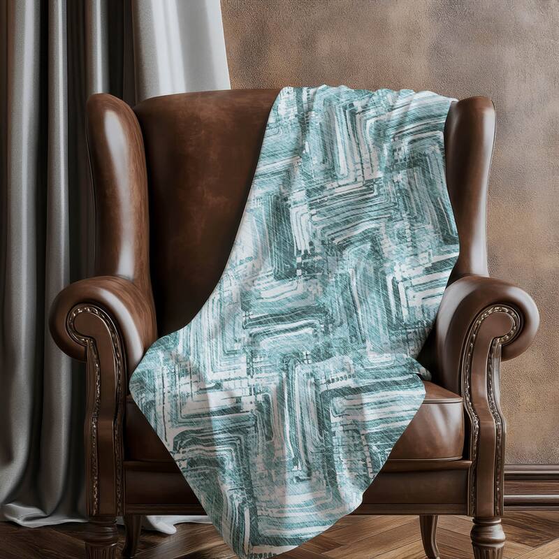 Premium Machine Washable Modern Chevron Sherpa Throw Blanket