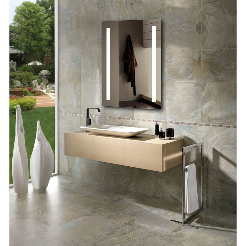 Miseno 24" W x 26" H Rectangular Frameless Wall Mounted Mirror with