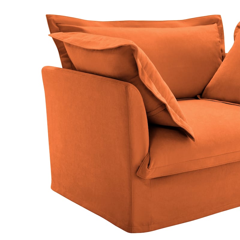 Convertible Sectional Sofa with Movable Ottoman, Home Theater Loveseat with Deep Seat, 2-Seater Modular Couches for Small Spaces