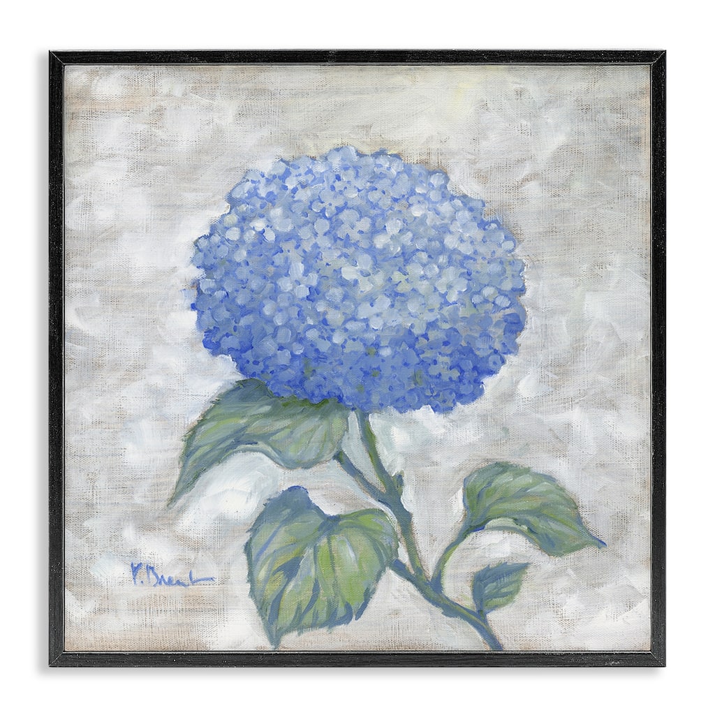 Stupell Round Blue Country Hydrangea Framed Giclee Art Design By Paul Brent