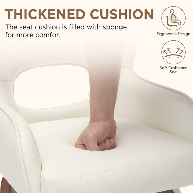 Bentwood Swivel Dining Chairs Set of 2/4/6, Faux Leather Upholstered Chairs Kitchen Chairs