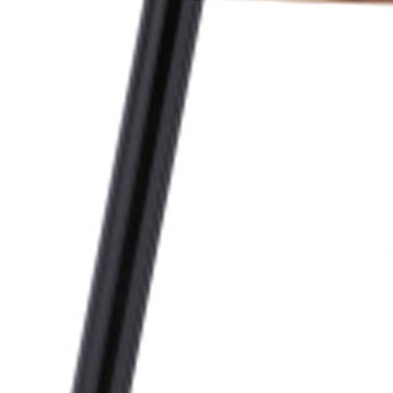 HomeRoots 24" Walnut Black And Rose Gold Wood and Stainless Steel Round End Table - 18.00 in. x 24.00 in. x 18.00 in.