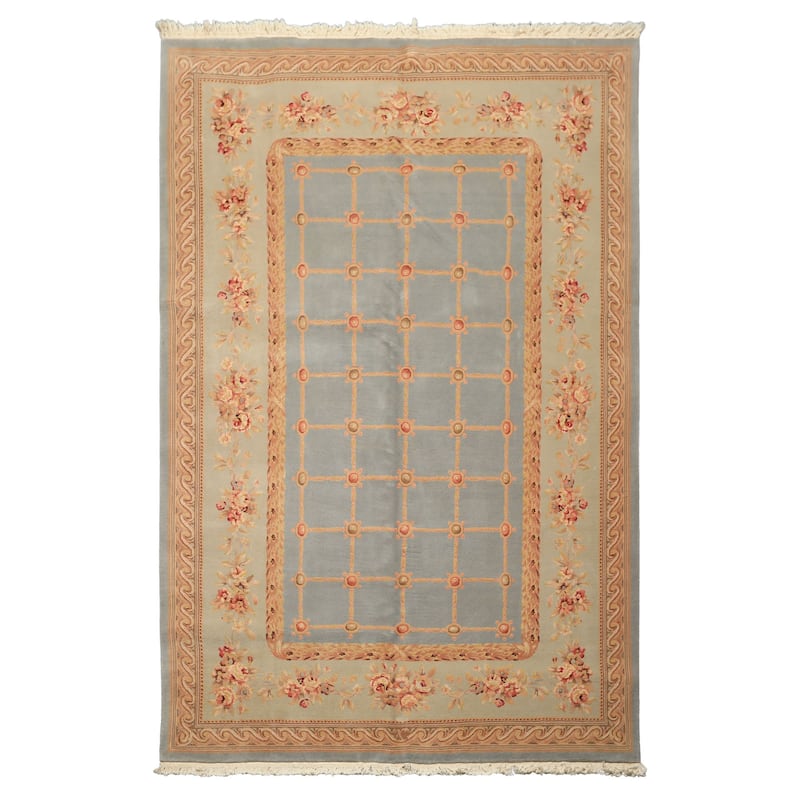 5'10''x8'9'' Hand Knotted Wool French Aubusson Savonerrie 300 KPSI Rug - 5' 10'' x 8' 9''
