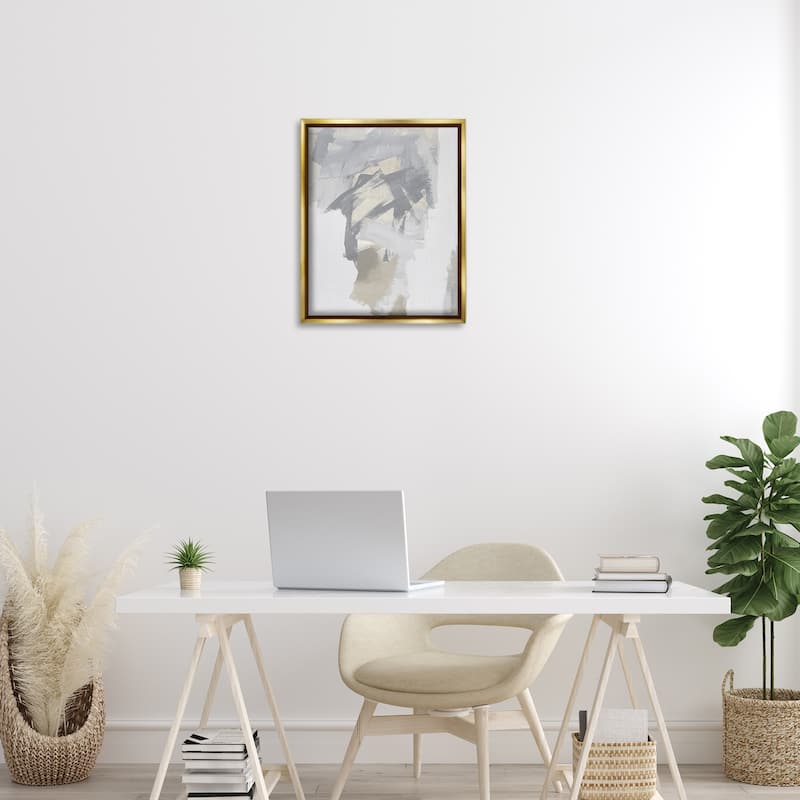 Stupell Elegant Contemporary Grey Shades Framed Floater Canvas Wall Art Design By Rachel Springer