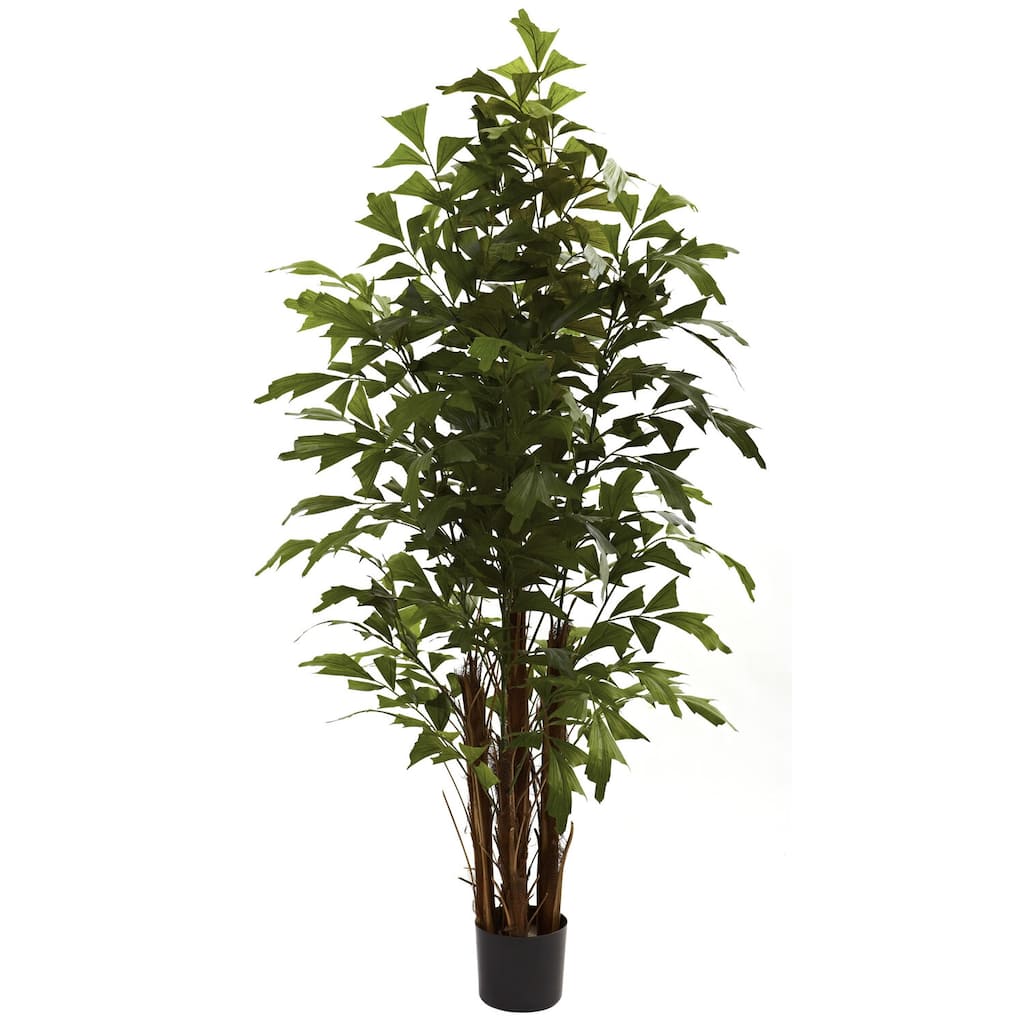 Palm Tree 6Ft Tall, Tropical Indoor Plant, Unique Home Office Decor, Low Maintenance Artificial Tree - Green