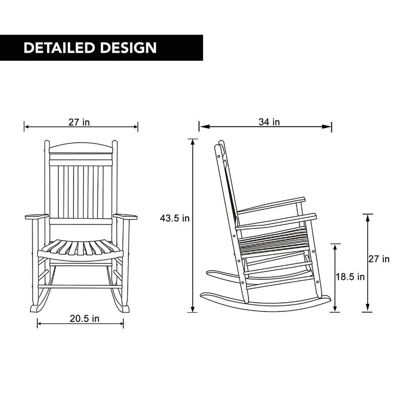 Grandview Wood Outdoor Patio Rocking Chair