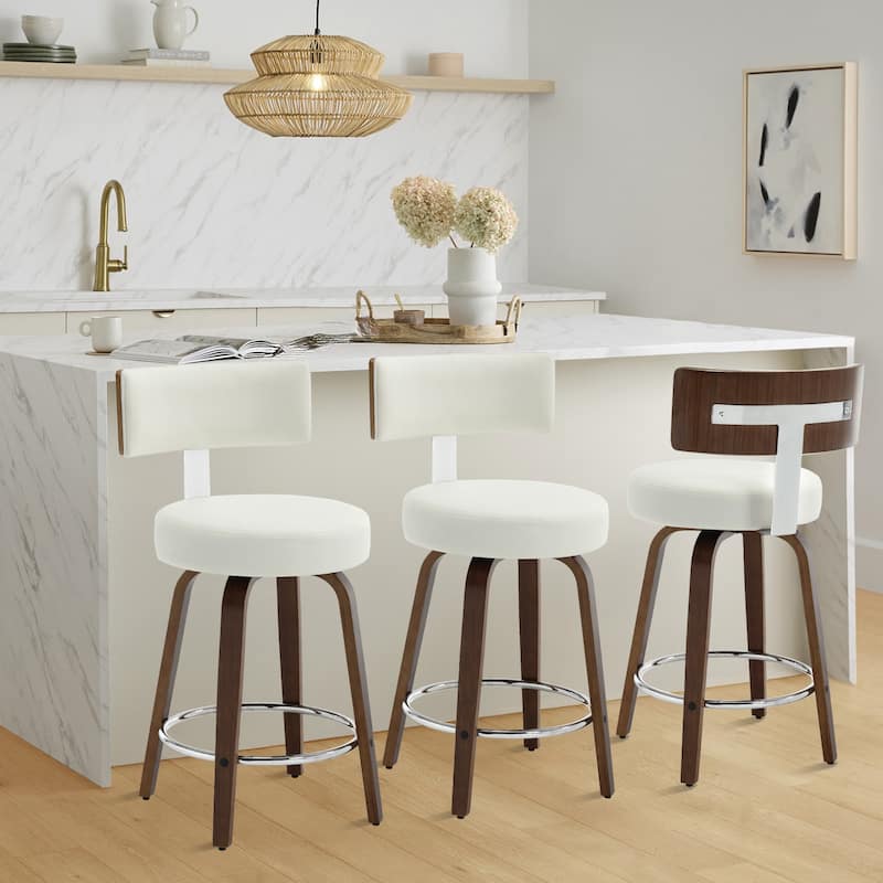 Faux Leather Upholstered Swivel Counter/ Bar Stools Set of 1/2/4