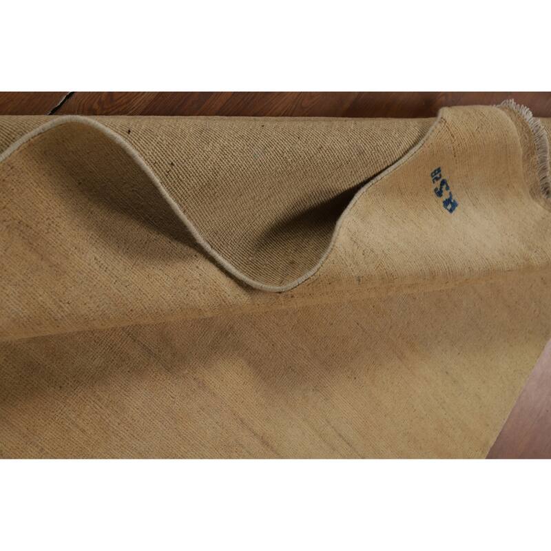 Modern Gabbeh Oriental Area Rug Handmade Yellow Wool Carpet - 4'11" x 7'0"