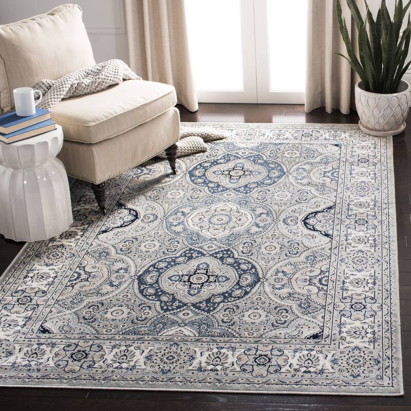 SAFAVIEH Persian Garden Shiran Vintage Boho Oriental Viscose Rug - 4' x 5'3" - Silver/Blue - Rectangle