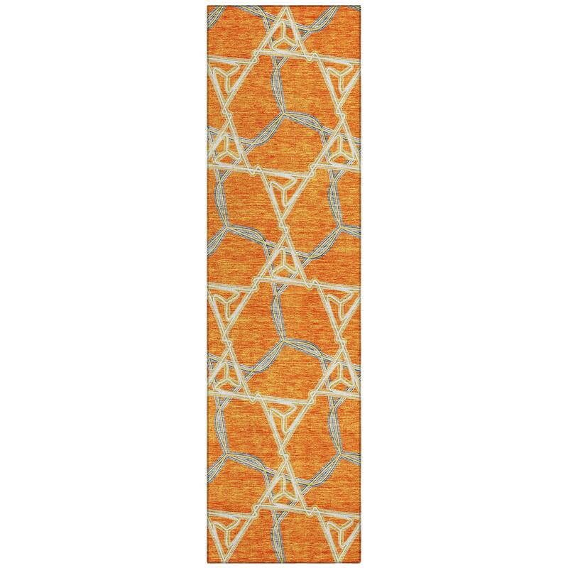 Machine Washable Indoor/ Outdoor Transitional Links Chantille Rug