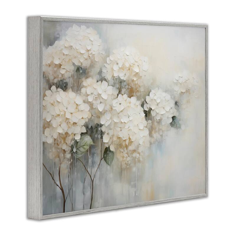 Stupell Subtle Fading White Hydrangeas Framed Giclee Art Design By Arlington Prints