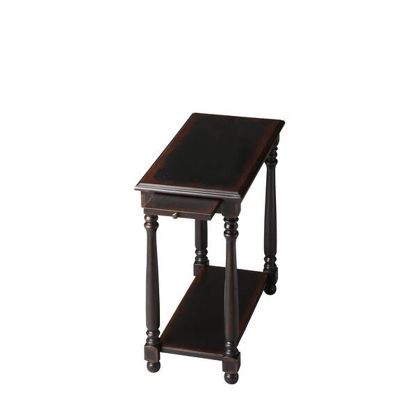 slide 2 of 2, Handmade Midnight Rose Chairside End Table Wood/Veneer - Black