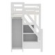 preview thumbnail 12 of 24, Multifunctionl Loft Bed Storage Wardrobe and Shelves, Wooden Bed Frame with LED Light & Staircase for Kids Teens Adults