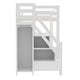 preview thumbnail 16 of 30, Wooden Loft Bed Frame with 4-tier Storage Shelf, Small Wardrobe, White LED Light and Storage Staircase, Space Saving Storage Bed