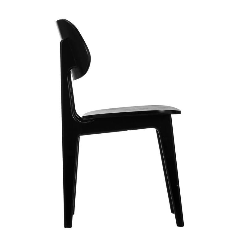 Set of 2 Commercial Solid Wood Dining Chair with Curved Backrest - 17.25"W x 20.75"D x 33.25"H