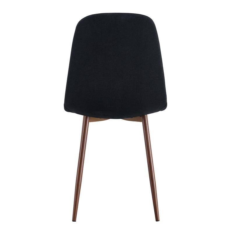 Set of 4 Modern Dining Chairs - Breathable Linen-Cotton Upholstery & Sturdy Integrated Metal Legs