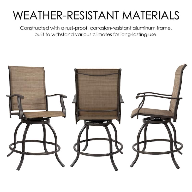 Kozyard Isabella High Swivel Bar Stools/Chair Set