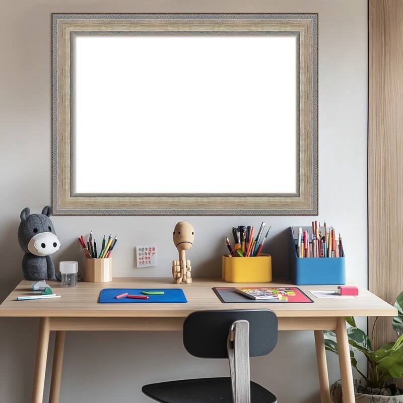 Amanti Art Fleur Champagne Silver Framed Dry Erase Magnetic Board