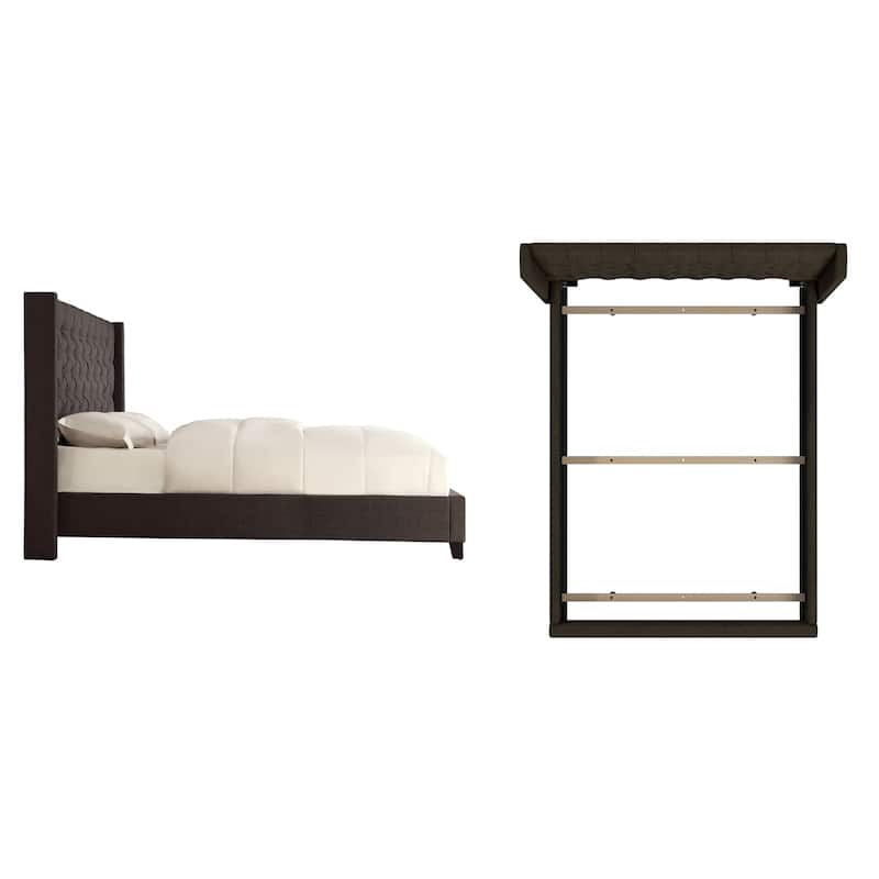 Detmold Wingback Button Tufted Queen Bed