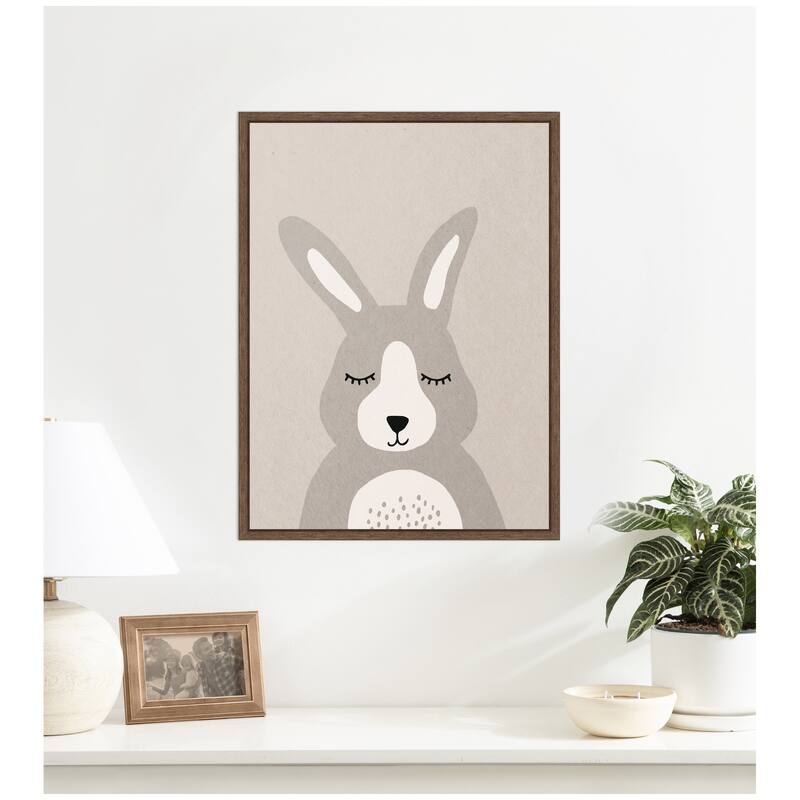 Kate and Laurel Bunny by July Art Prints Framed Canvas Wall Art Print