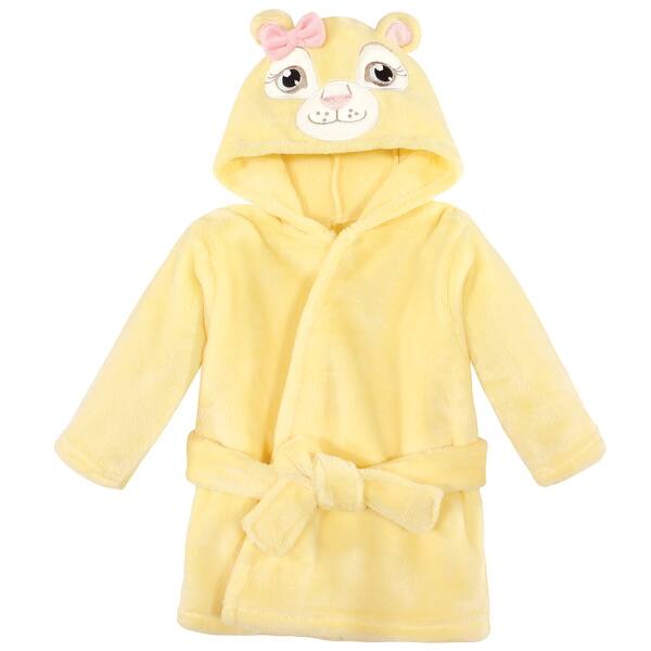 slide 1 of 1, Hudson Baby Infant Girl Plush Animal Face Bathrobe, Lion Girl, 0-9 Months - Lion Girl - 0-9 Months 0-9 Months - Lion Girl