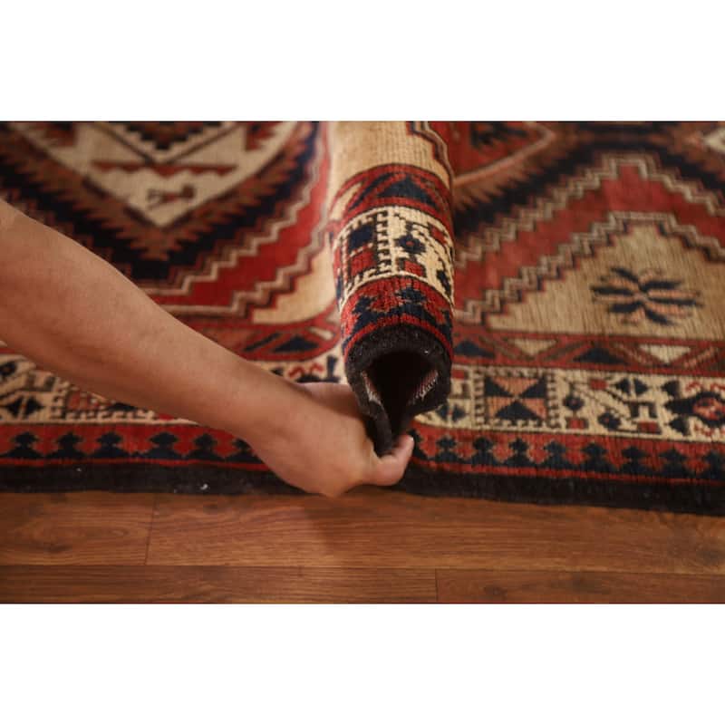 Ardebil Persian Vintage Runner Rug Hand-knotted Wool Carpet - 3'7"x 10'3"