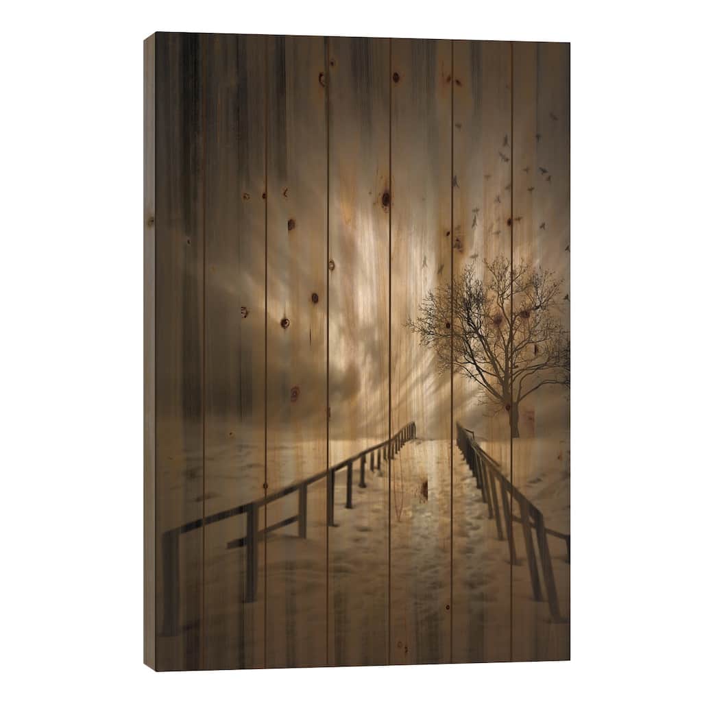 Stairs To The Sanctuary Print On Wood by David Senechal Photographie - Multi-Color