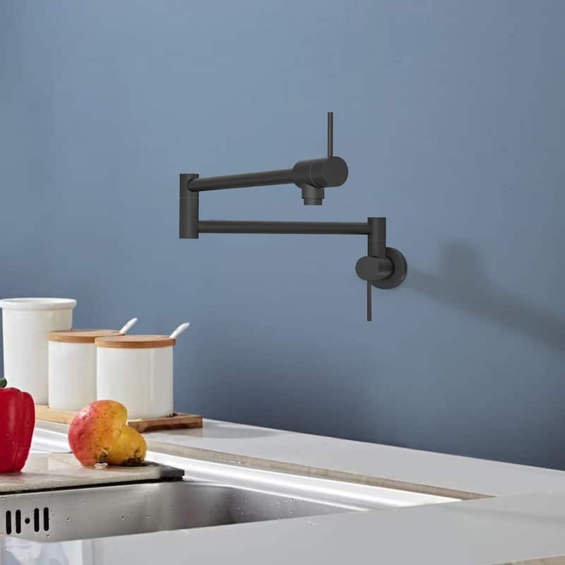 Topcraft Pot Filler Wall Mount Folding Kitchen Faucet