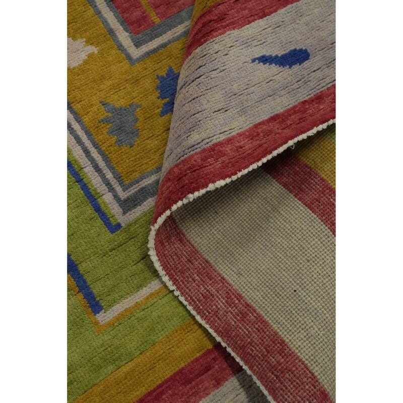 Vegetable Dye Wool Gabbeh Turkish Area Rug Handmade Wool Carpet - 8' 9'' X 6' 0''