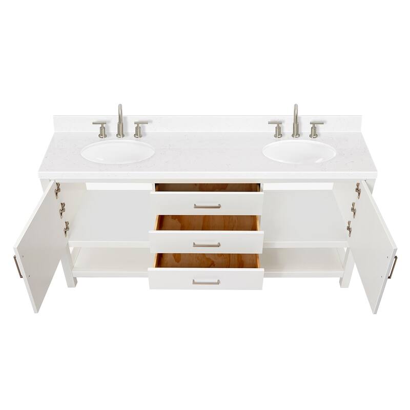 Ariel R072DCQOVO Bayhill 72" Free Standing Double Basin Vanity Set