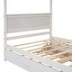 preview thumbnail 12 of 12, Full Size Wooden Canopy Bed with Trundle and Storage Drawers