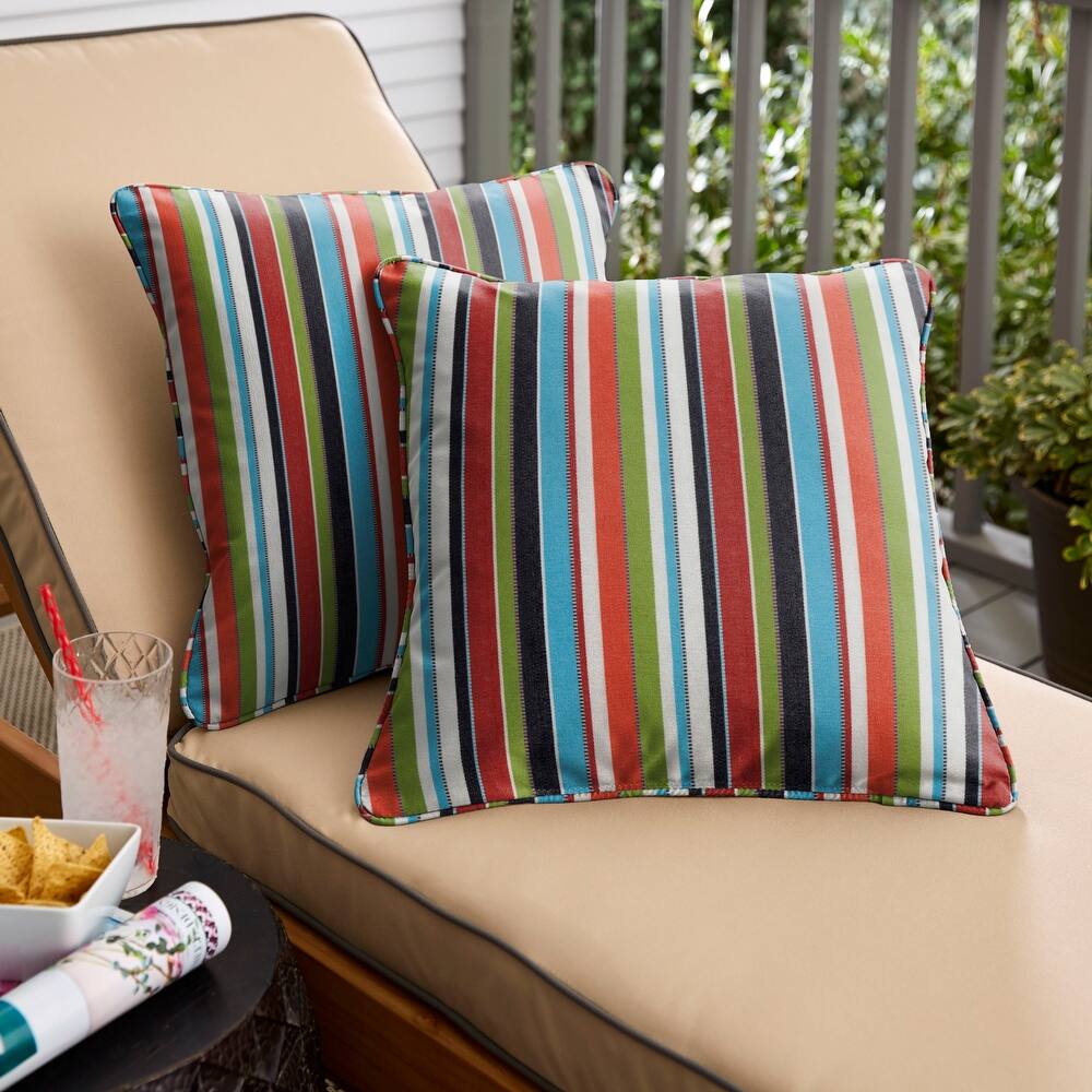 Sorra Home Sunbrella Carousel Confetti Corded Pillow Set (Set of 2)