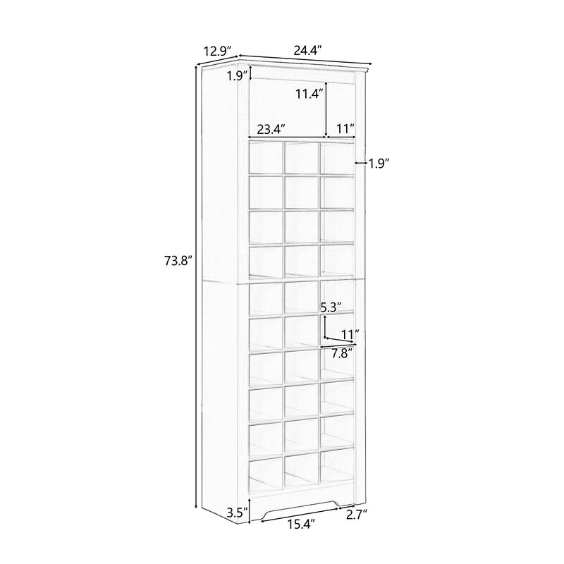 Shoe Cabinet with Multiple Storage Capacity - N/A