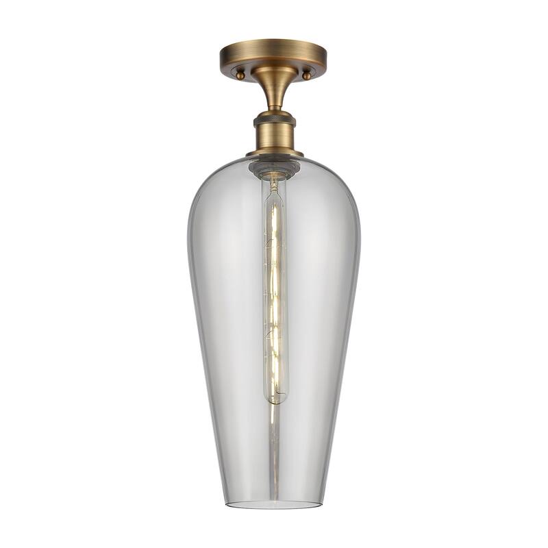 Innovations Lighting 516-1C-20-8 Chelsea Semi-Flush Chelsea 8" Wide - Brushed Brass / Light Smoke