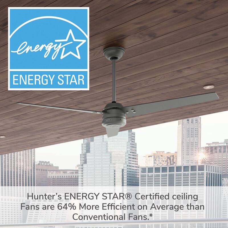 Hunter 60" Cassius ENERGY STAR® Ceiling Fan and Wall Control - Damp Rated - Farmhouse, Transitional, Industrial, Casual
