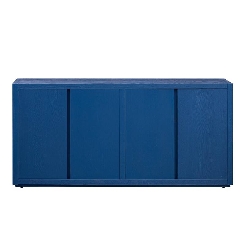 Modern Four-Door Accent Cabinet with Ash Veneer, Adjustable Shelves, Ideal for Living Room, Hallway, and Entryway Storage