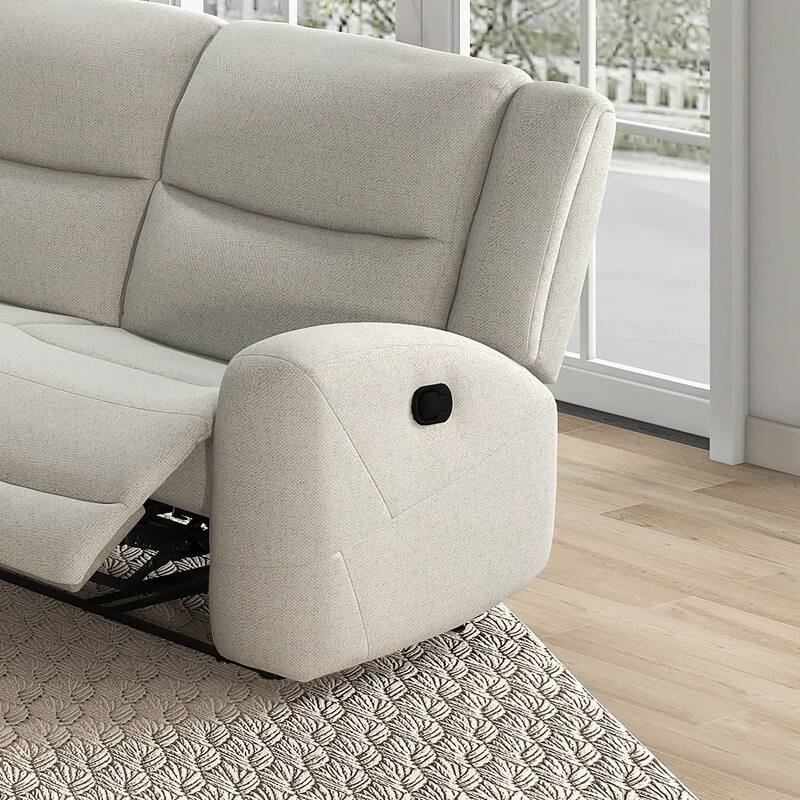 Furniture of America Jorwyn Modern 2-Piece Beige Fabric Sectional Sofa and Recliner Set