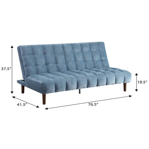 Tustin Teal and Dark Walnut Tufted Adjustable Sofa Bed Bath & Beyond