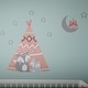 preview thumbnail 3 of 2, Lambs & Ivy Little Spirit Coral/Gray/Blue Fox & Teepee Nursery Jumbo Wall Decals/Appliques