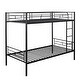 preview thumbnail 14 of 46, Minimalist Design Twin Over Twin Metal Bunk Bed with Ladder,Streamlined Frame and Full Length Gridded Guardrails