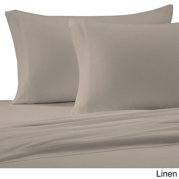 Sheets Brielle Cotton Jersey Knit T Shirt Sheet Set King Melange Light Grey Home Garden