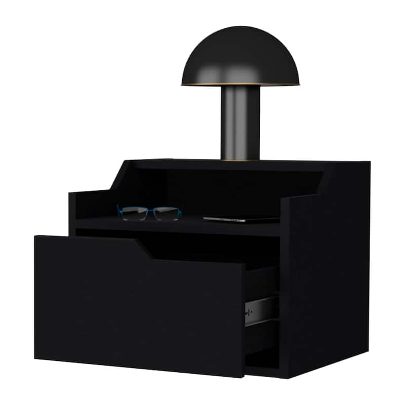 Wooden Double Shelf Hanging Bedroom Nightstand