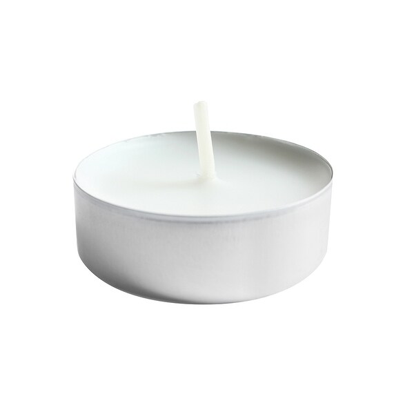 Set of 100 White Unscented Tea Light Wax Candles 1.5" - N/A