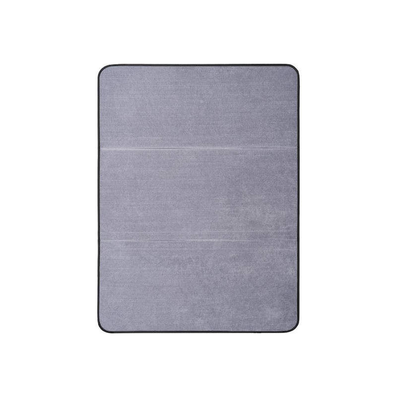 Grey Corduroy Gaming Chair Mat 36x48 in Non-Slip Floor Protector