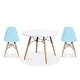preview thumbnail 24 of 25, Kids Table and Chair Set Modern Toddler Furniture with Round Table and Armless Chairs Eiffel Wooden Legs Dining or Playroom Use Blue